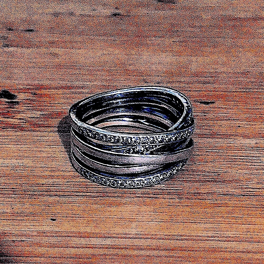 $84  Pandora Crossover Estate Ring  Sterling Silver  Size 8 & 1/4   S925 58 - Picture 7 of 7